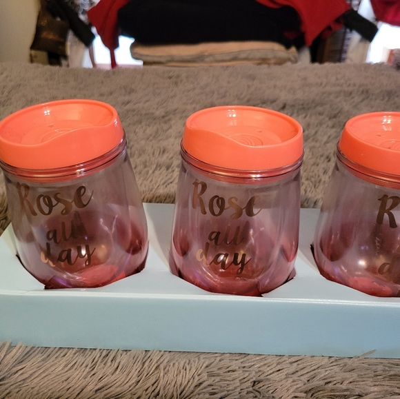 Rose All Day" Wine Tumbler with Lid - Picture 4 of 7